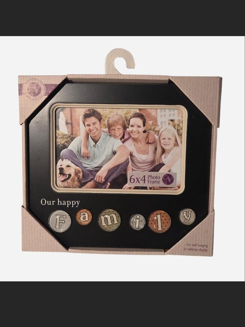 Our Happy Family Black 6x4 Photo Frame